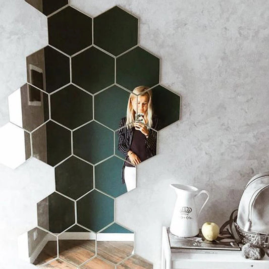 12pcs 3D Hexagon Mirror