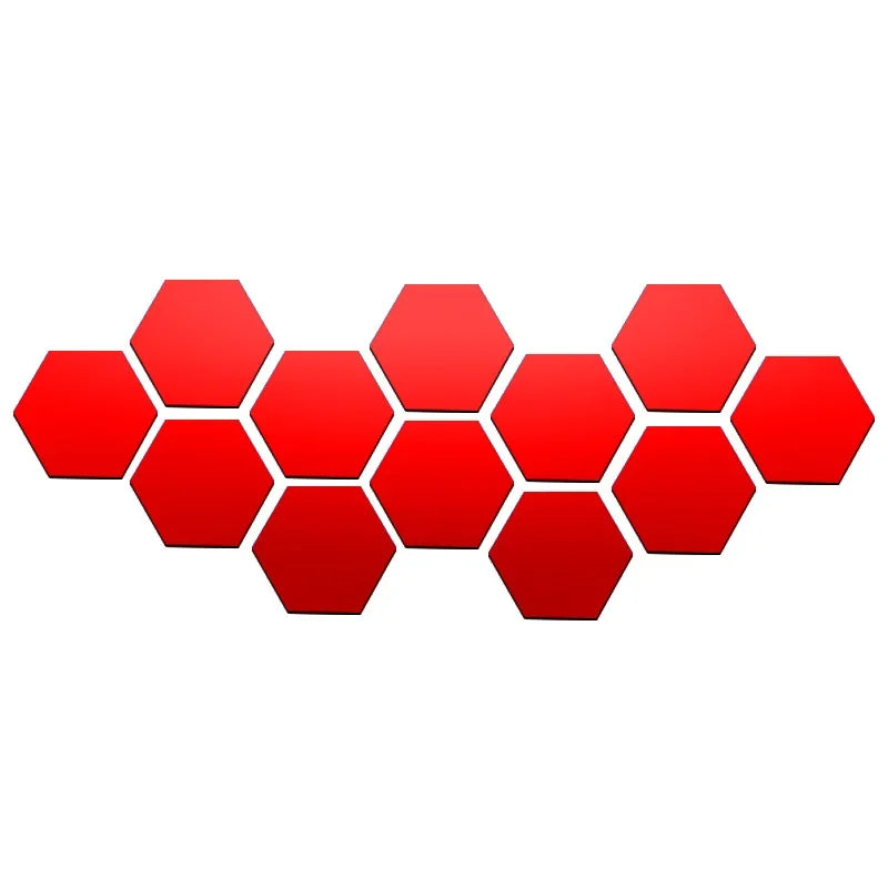 12pcs 3D Hexagon Mirror