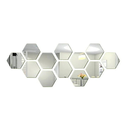 12pcs 3D Hexagon Mirror