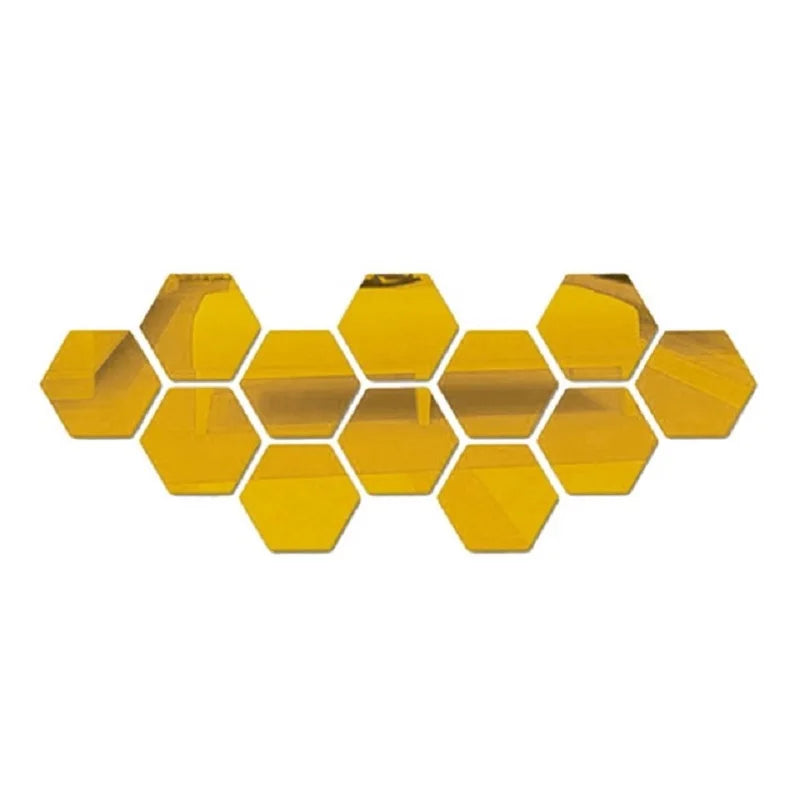 12pcs 3D Hexagon Mirror