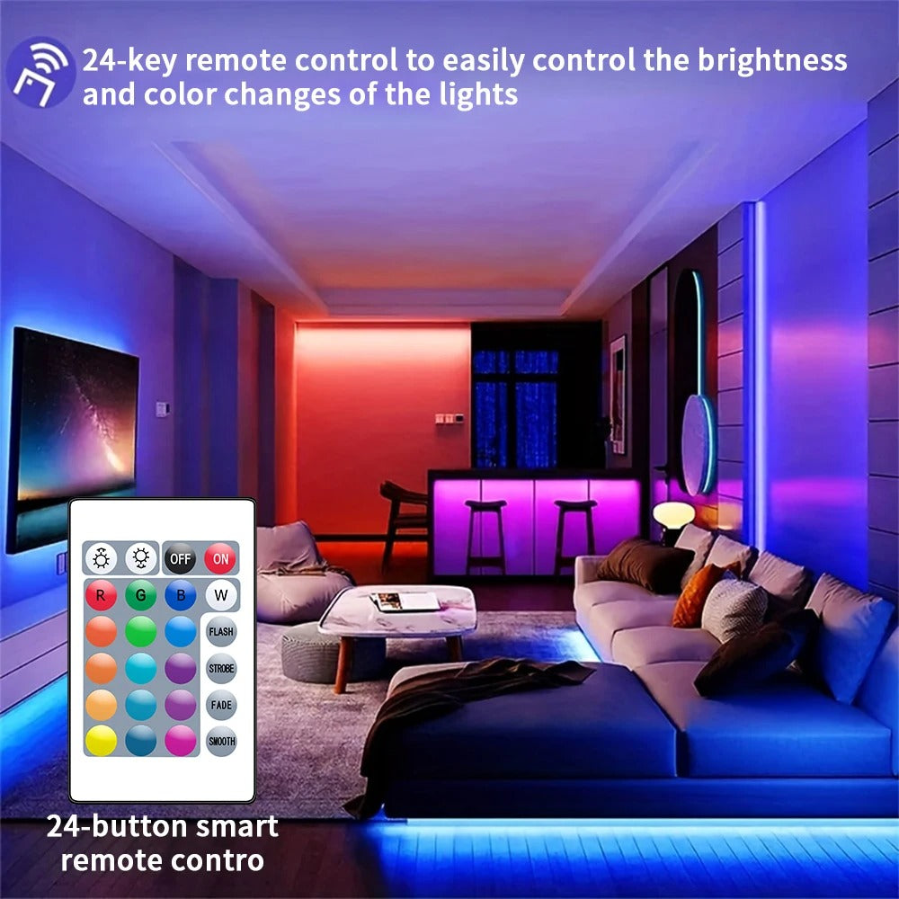 10M 5050RGB 30 LEDS/meter LED Strip Bluetooth APP Control With Battery And US plug Power Supply For Home Decoration