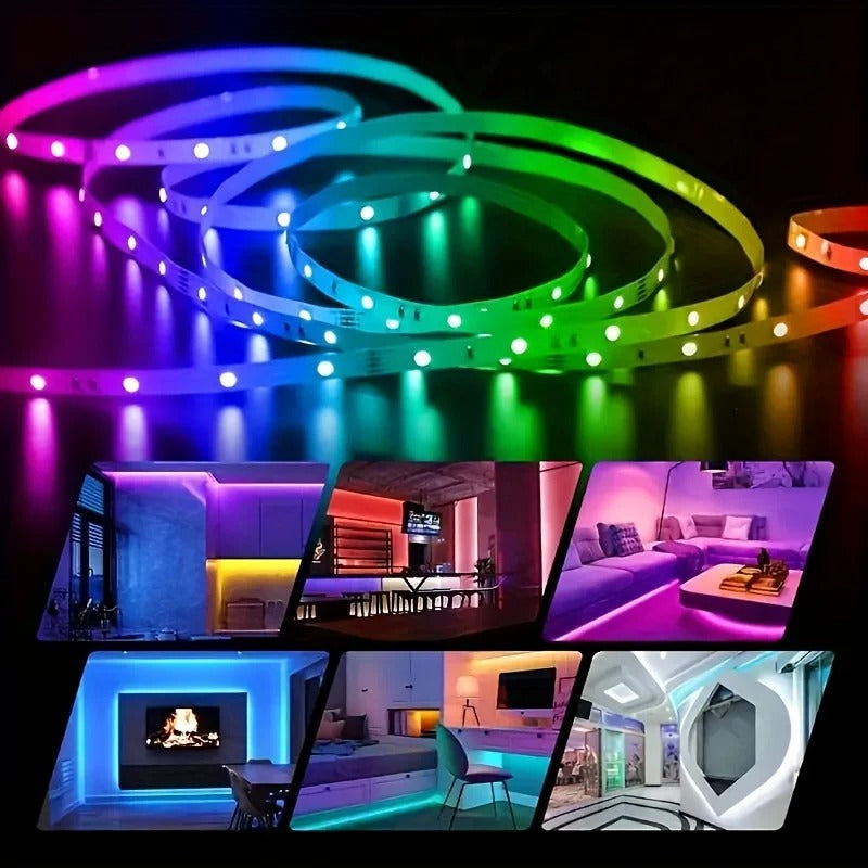 10M 5050RGB 30 LEDS/meter LED Strip Bluetooth APP Control With Battery And US plug Power Supply For Home Decoration